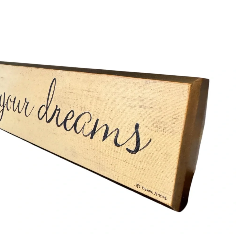 🔵 3/ $15 - Chase Your Dreams Wall or Shelf Decor - Cream and Bronze